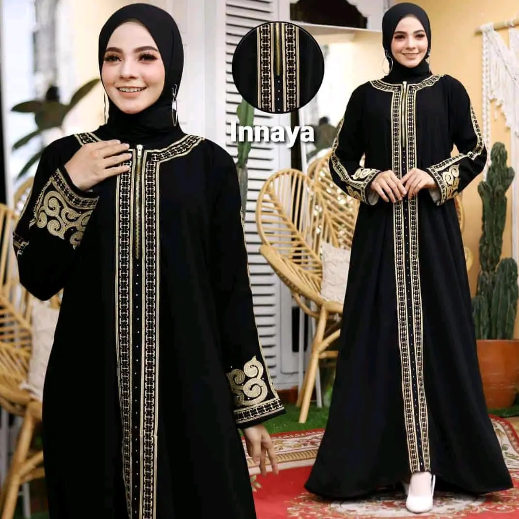 Abaya Mom & Kids Gamis Maxi Dress Arab Saudi Turkey Dubai India Syari Ziper Inayah by Safryna Collection Abaya Bangil