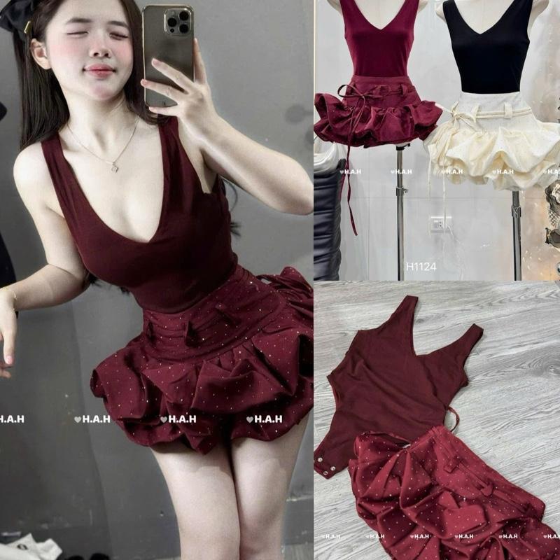 Set Bộ Siêu Hot+Chân Váy Ép Đá Hàng Loại 1.Jaewon Boutique 0