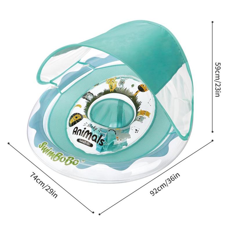Inflatable Baby Swimming Ring With Sunshade, Swimming Ring For Toddlers, Water Sports Equipment For Indoor And Outdoor Swimming 1