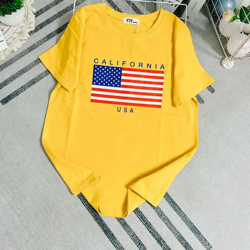 Mã 45-Áo thun thái form vừa 40-58kg Top Nữ Cotton Cổ Tròn Menswear Women 3