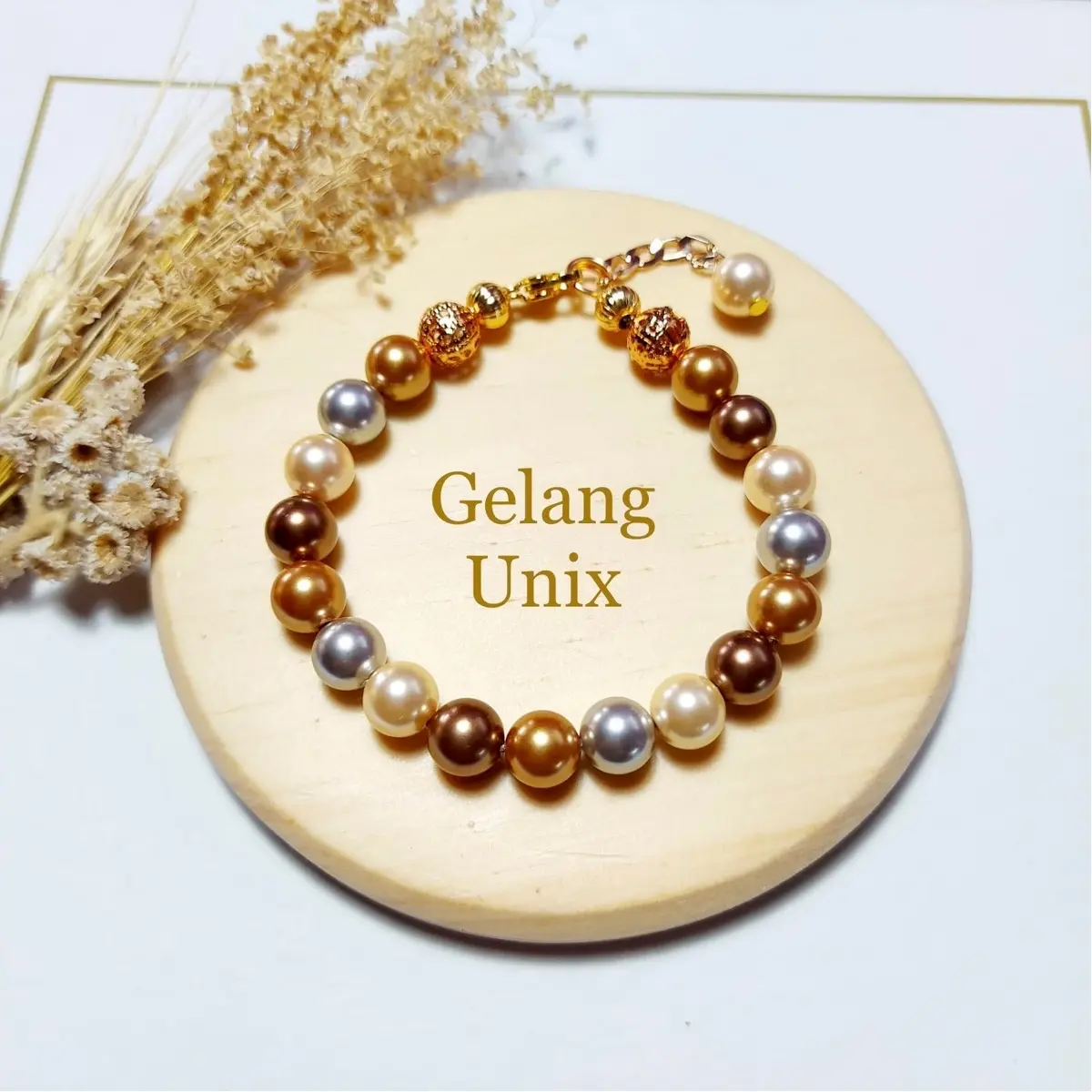 Bersertifikat gelang mutiara shell premium