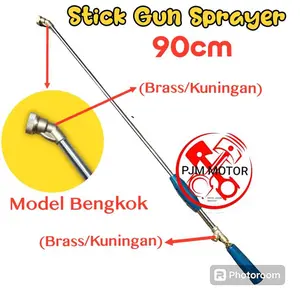 90cm & 60cm gun sprayer stik stick pompa power sprayer steam stim tembak kuningan bengkok varian