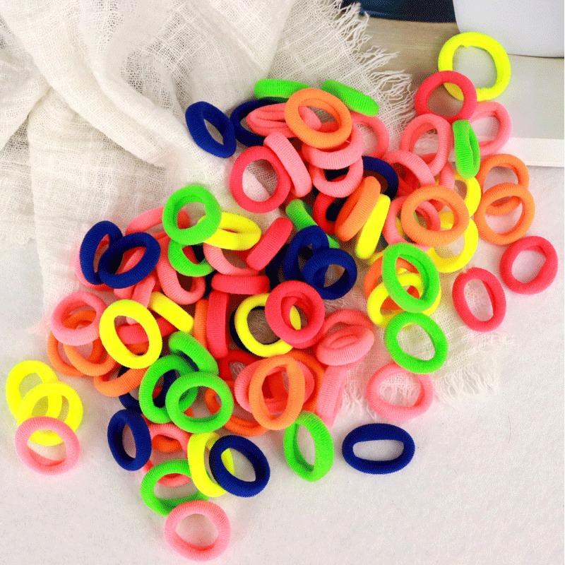 Product Introduction of Ikat Rambut Mini, 100pcs / pek, Scrunchie Nilon Berwarna-warni, Gelang Getah, Scrunchies Elastik, Aksesori Rambut Perempuan 16