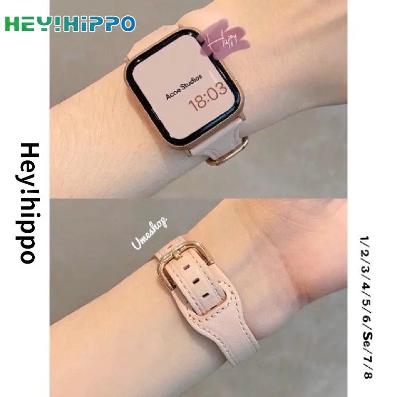 Starlight - dây đeo thắt lưng mỏng cho apple watch series 8/7/6/ SE / 5 / 4, da PU, cho iwatch 45/44/42/ 41 / 40 / 38mm
