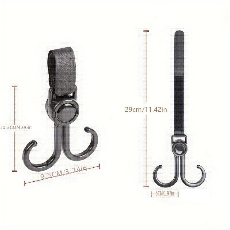 2pcs Baby Stroller Hook, Universal Stroller Hanging Hook, Rotatable Stroller Bag Hook 1