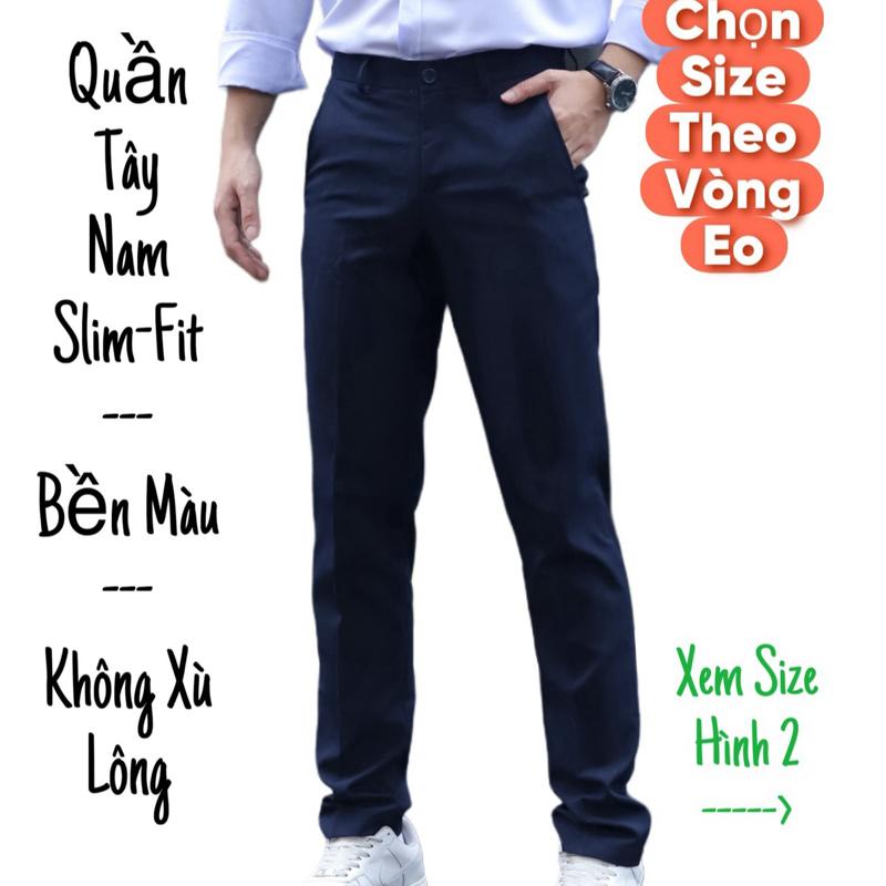 Quần Tây Nam SLIM-FIT Màu Xanh Đen NaVy Vải Co Giãn Bền Màu Form Ôm Ống Nhỏ Có 2 Túi Sau - Ong, Menswear
