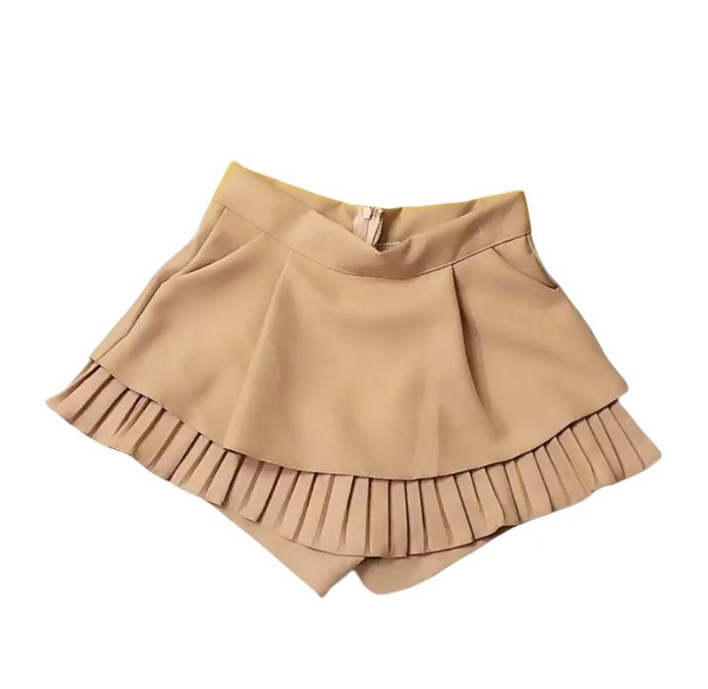 chân váy xòe 3 tầng dập ly có quần trong Nữ chân  váy xoè