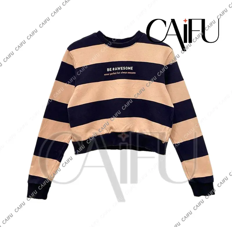 SWEATER CROP KIYOWO MULTICOLOUR BE AWESOME COMBINASI Sweater Crop Top Wanita Sweater Cewek Crop Street Style 1