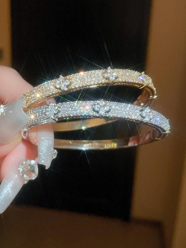 Fashionable Artificial Zircon Decorated Bracelet, Fashion Jewelry for Party, Daily Clothing Decor, Trendy All-match & Exquisite Jewelry for Birthday Gift 2