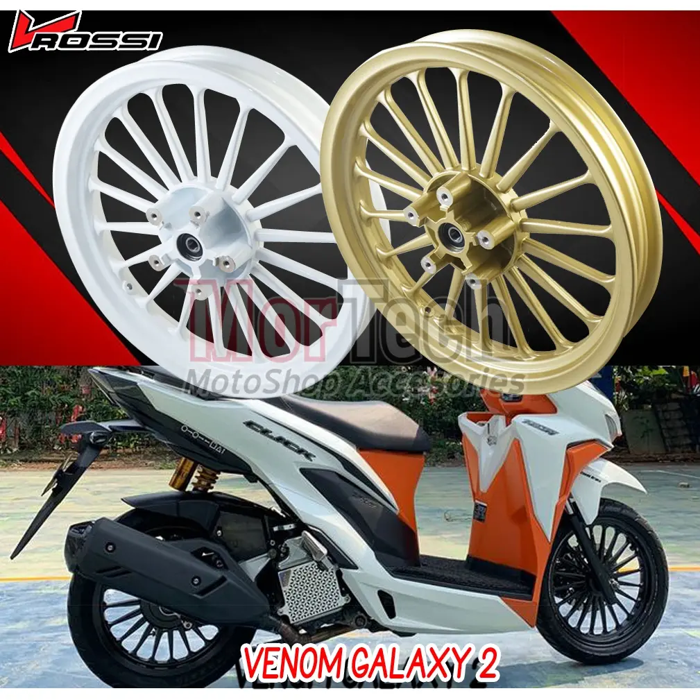 Velg Pelek Racing Vrossi Venom Galaxy 2 Model Daytona PNP All New Vario 125 / New Vario 150 LED 2018-2022 Uk. 185 & 215 Ring 14 Lubang Cakram 5