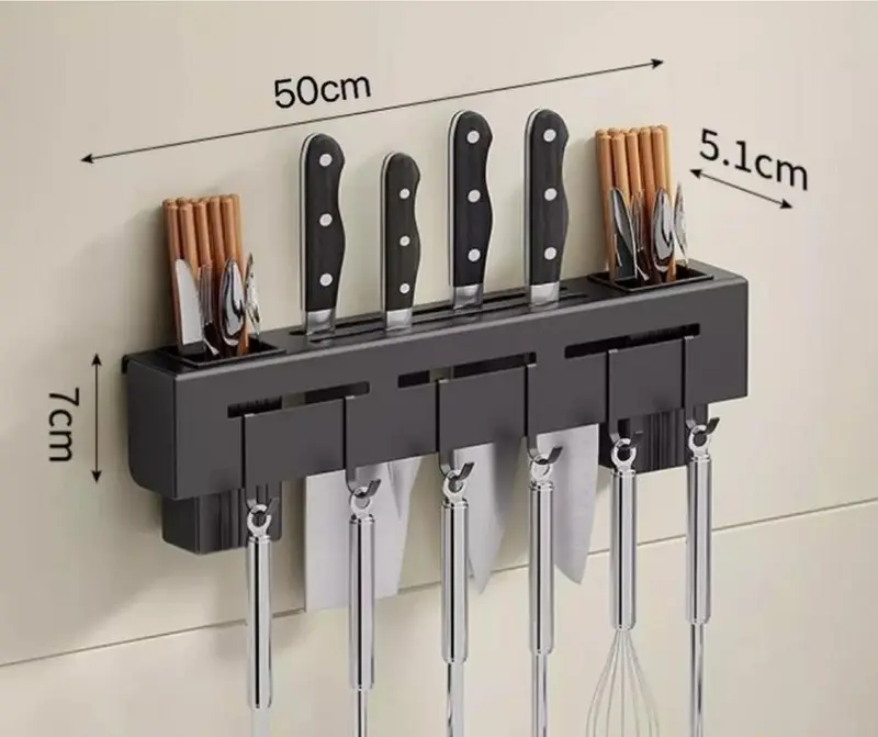 (GIẢM 50%)GIÁ TREO ĐỒ NHÀ BẾP HỢP KIM NHÔM PHUN SƠN TĨNH ĐIỆN KẾT HỢP INOX CAO CẤP 3