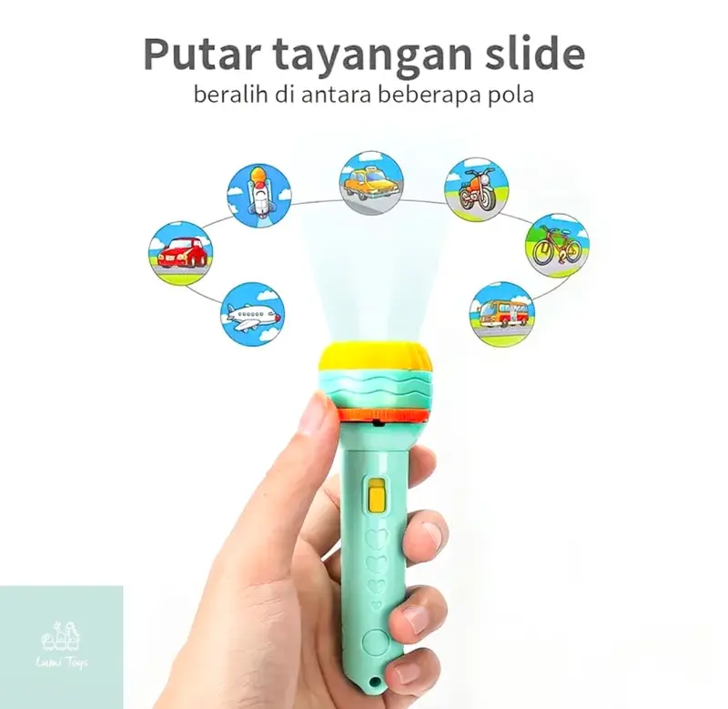 Mainan Edukasi Anak Senter Projector Set isi 4 Piring Proyektor SS1553 Lampu 3