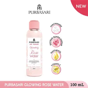 Purbasari Air Mawar Glowing Rose Water 100ml-Toner Wajah Campuran Masker Sheet Mask