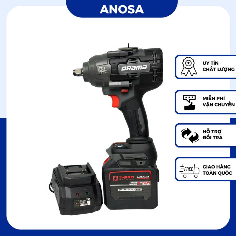 [HQD] Bộ Máy Siết Bulong Drama 5600 Flex 1Pin 20Cell Sạc, Lực Siết 1280N.m, Chân Pin Phổ Thông