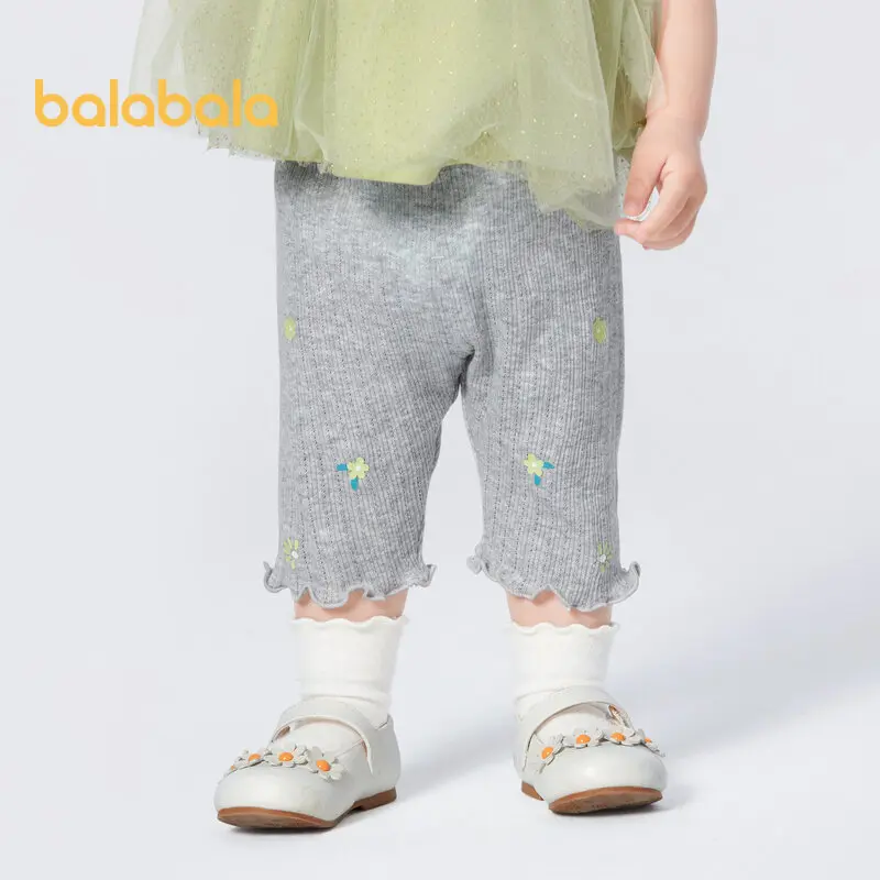 Balabala Baby Trousers Baby Trousers Infant Trousers Girls Bottoming Trousers 2024 New Spring And Summer Outside The Fashionable Cute