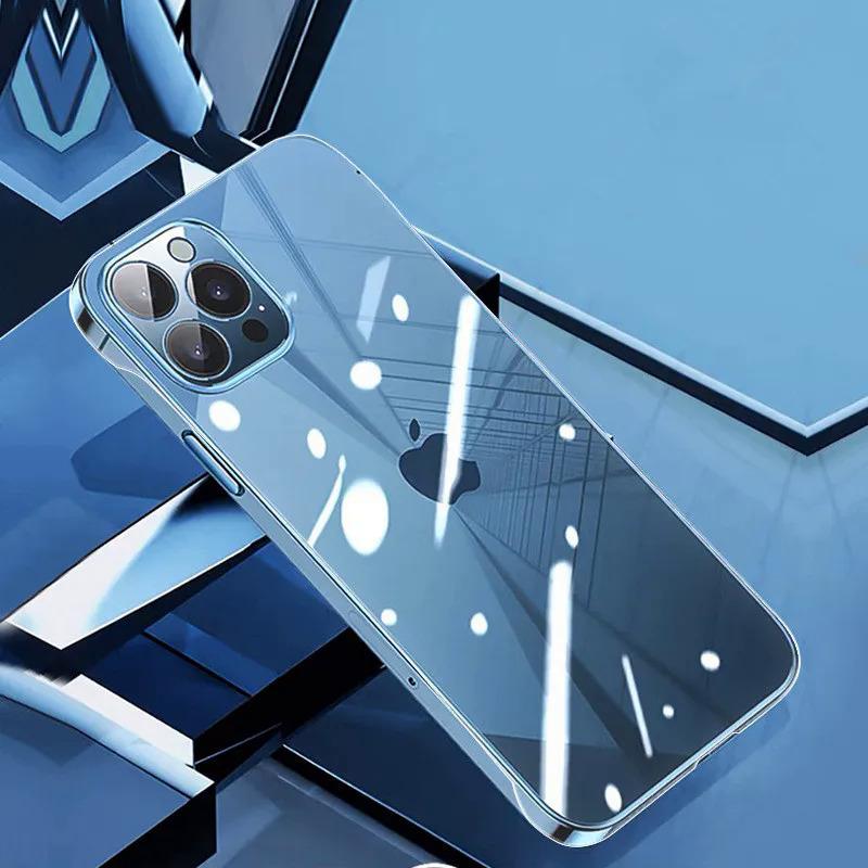 Ốp Điện Thoại Trong Suốt, Mỏng Và Không Khung, Dành Cho iPhone 11 12 13 14 15 16 Pro Max Plus Mini X XS XR Max 7 8, PC Cứng, Chống Sốc, Ốp Lưng Bảo Vệ Phụ Kiện 1