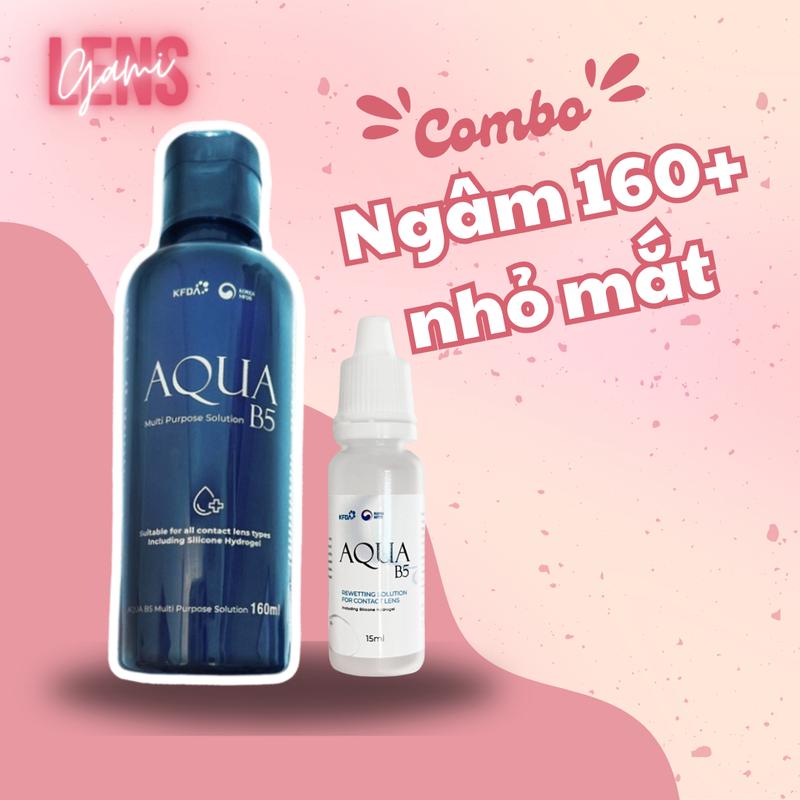 Dung dịch nước ngâm - nhỏ mắt bảo quản chuyên dụng cho lens Aqua B5 Hàn Quốc Gamilens