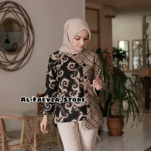 BAJU BATIK WANITA MODERN MONALISA GENES M,L,XL asli PEKALONGAN Bunga Panjang Cewek