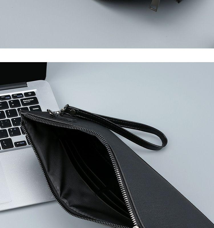 Product Introduction of New Men's Clutch Large Capacity Soft Leather Clutch Envelope Package Trendy Briefcase Business Men's Bag Live Supply 7