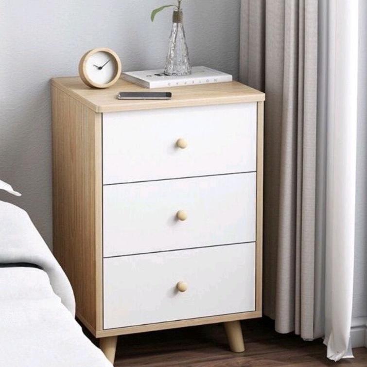  Tủ Đầu Giường 1,2,3 Ngăn Kéo Phong Cách Bắc Âu Tab Đầu Giường Trang Trí Nội Thất Phòng Ngủ 