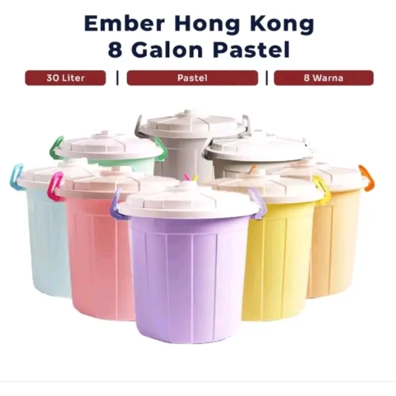 ember hongkong ember air Gagang  8 galon pastel 30L memiliki tutup kuat tahan banting Tahan Lama 4