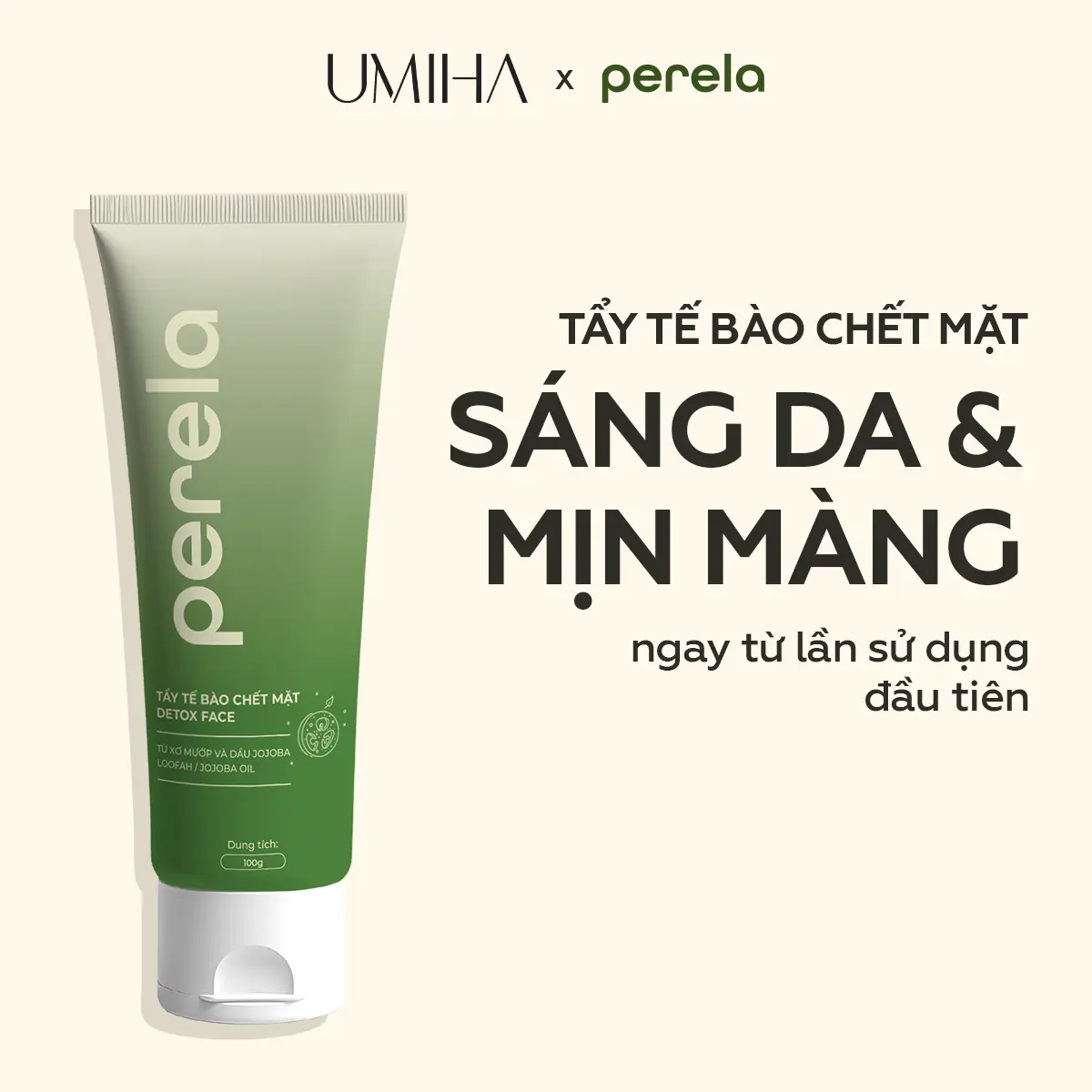 Tẩy tế bào chết mặt UMIHA x Perela 100g tẩy da chết dưỡng sáng da mịn màng chuẩn Spa