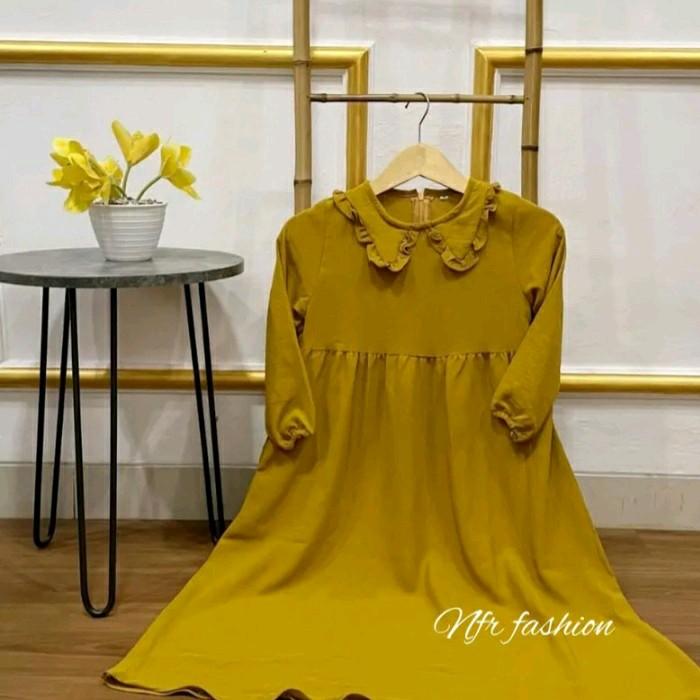 Gamis anak crinkel airflow premium/gamis anak crinkel polos terbaru Poliester 0