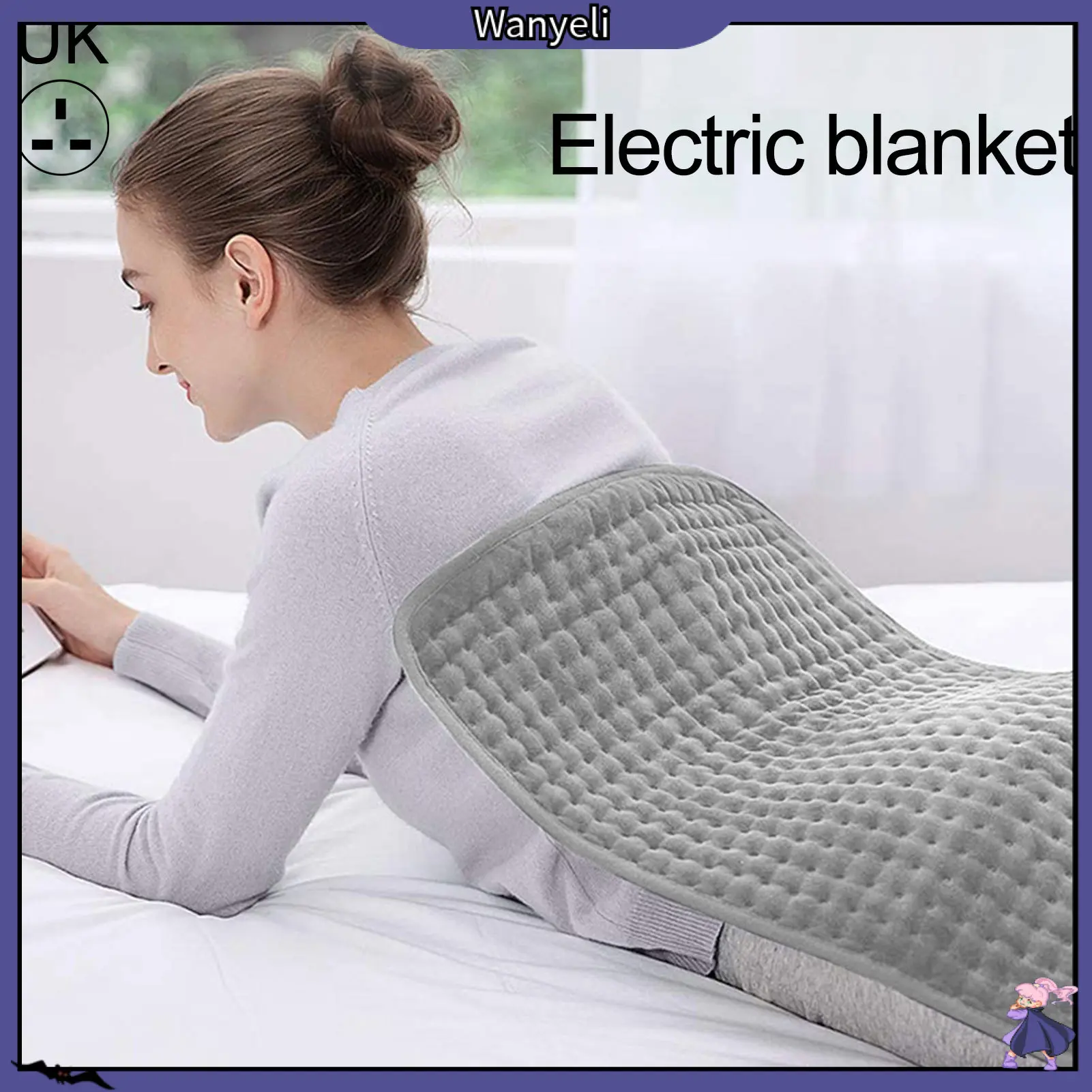 Wanyeli| Heating Blanket Super Soft Waterproof Machine Washable Timing Function Auto Shut-Off Keep Warm Plush Winter 6 Fast Heating Settings Electric Warmer Pad for Home