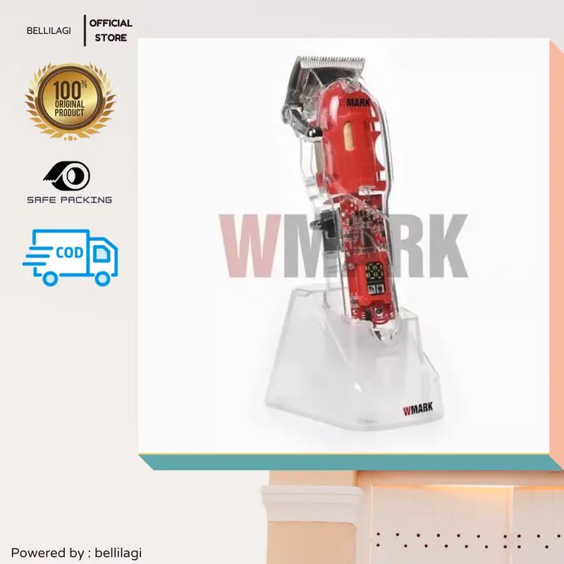WMARK NG-407 Profesional Hair Clipper Full Transparant Dock Charging Alat Cukur Rambut Electric Barbershop Salon kumis elektrik Mesin Jenggot 0