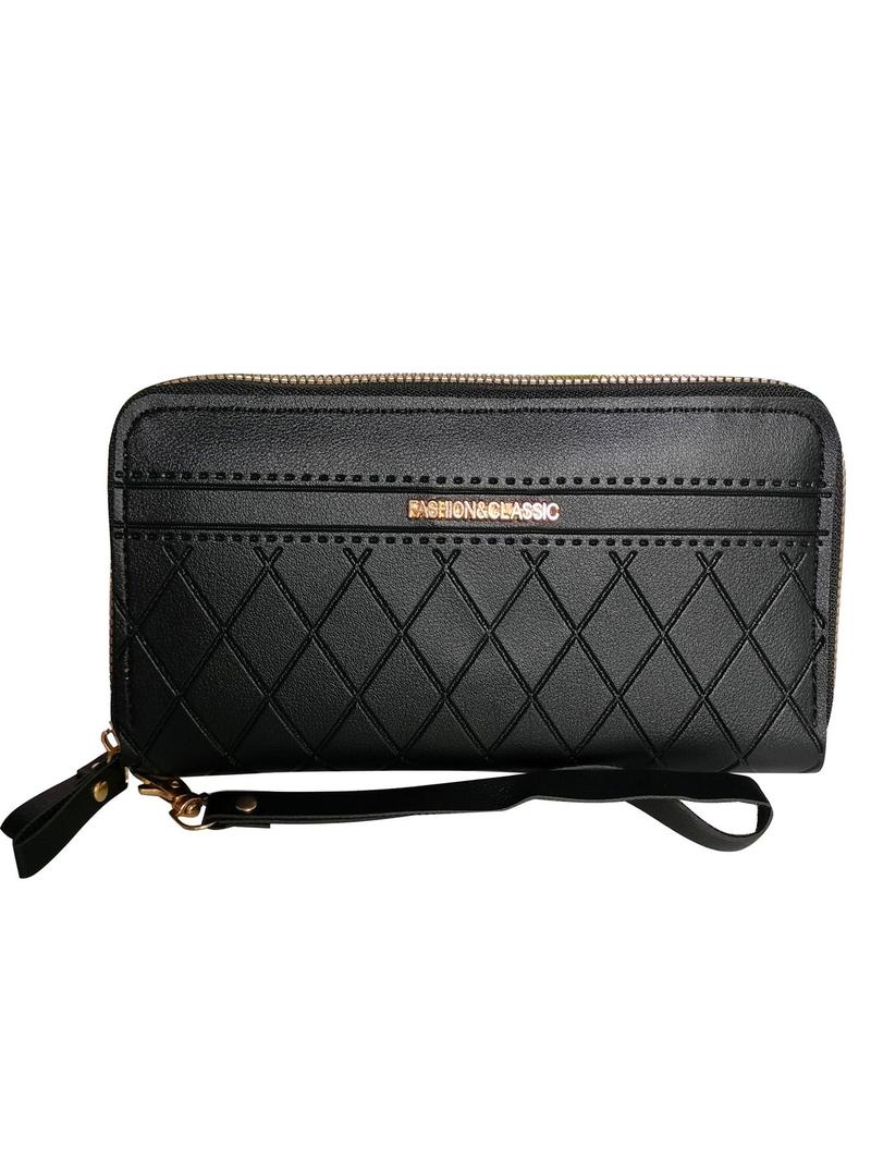 Product Introduction of Women's Elegant Quilted Pattern Long Wallet, Trendy Zipper Wallet, All-match Wallet for Daily Use 2