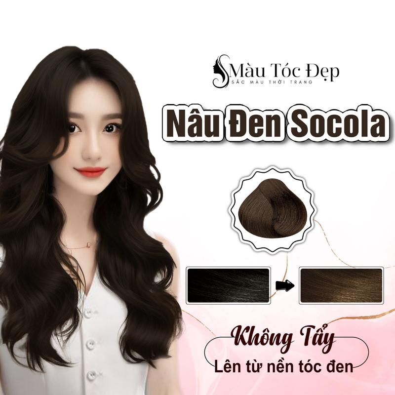 Kem Nhuộm Tóc Nâu Đen Socola LS2 Lucky Star - 250ml - Lược thông minh Đổi màu tóc Nhuộm Tóc Women Nữ