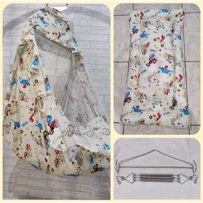 ayunan kelambu ayunan motif 5in1  set lengkap per  hanger segitiga besi 7