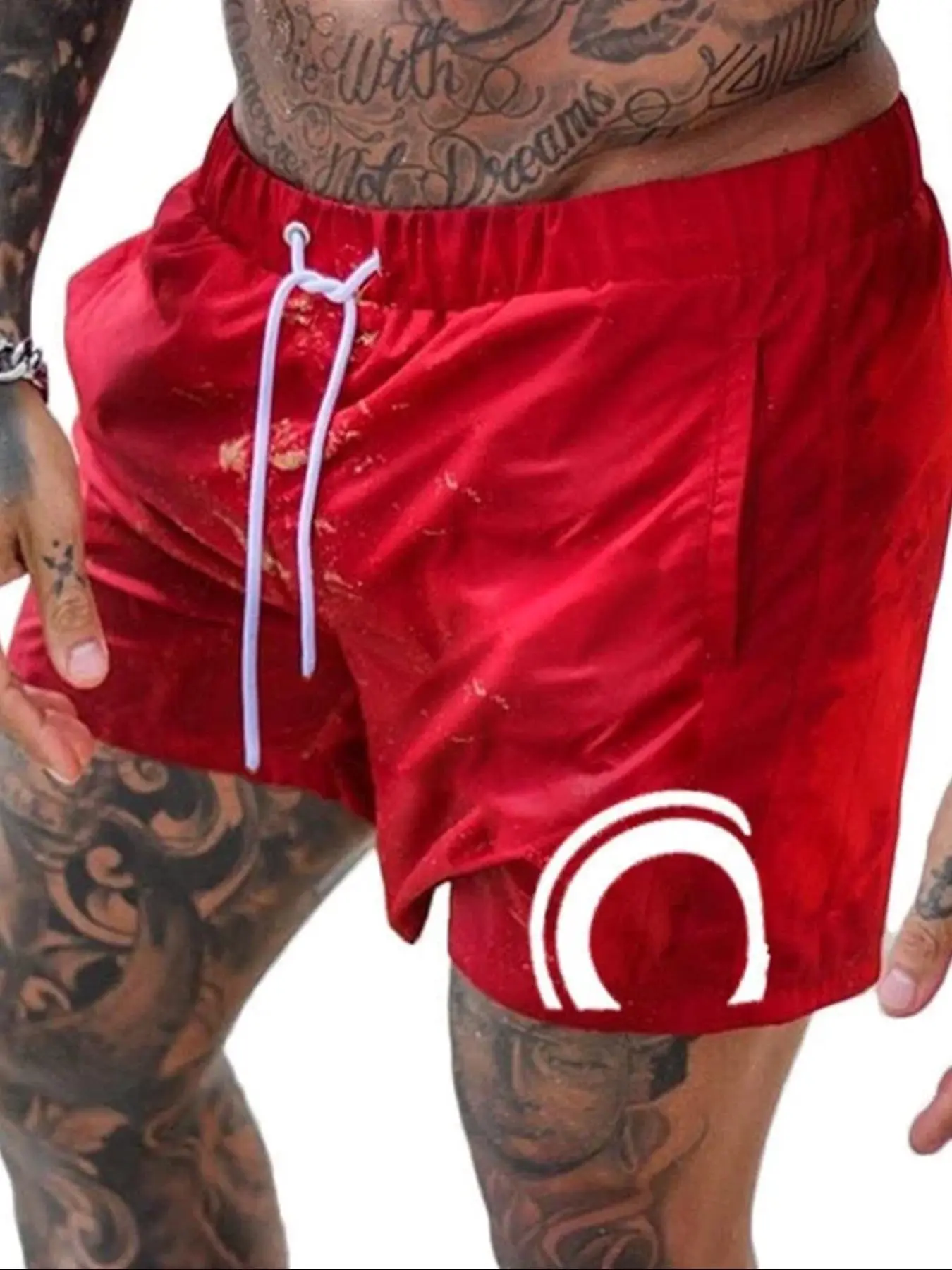 Men's Regular Fit All Over Print Swim Shorts, Casual Comfy Breathable Swim Shorts for Summer, Men's Swimwear for Beach Swimming