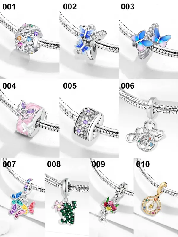 Butterfly & Flower Design Pendant, Colorful Beaded Pendant for Women & Girls, Fashion Accessories for Bracelet & Necklace Making 3