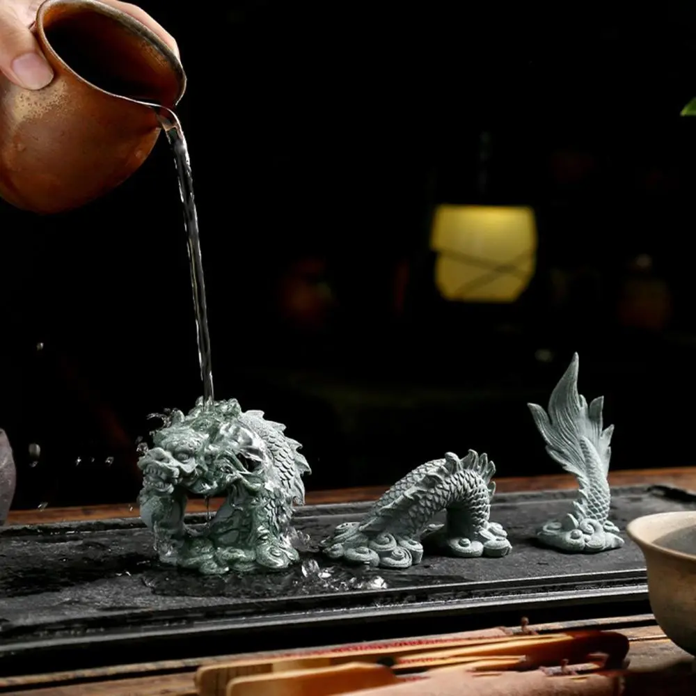 Dragon Statue Set Tea Pet Miniature Aquarium Landscaping Gardening Landscape Ornament for Shop Car Dashboard Hotel Indoor Outdoor Decoration
