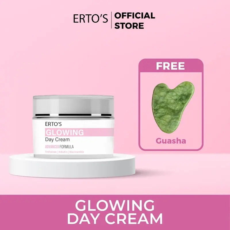 Ertos Glowing Day Cream Semua Jenis Kulit Hitam Mencerahkan Perawatan Wajah 4