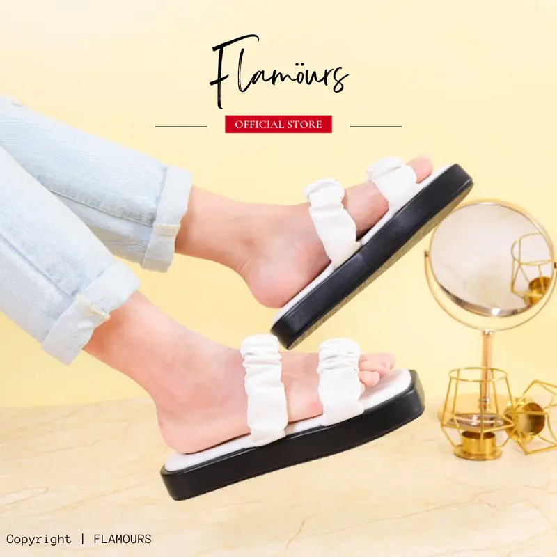 Hot Promo Sale Sandal wanita new model platform puffy slide anti slip busa tebal kintan By Flamours 2