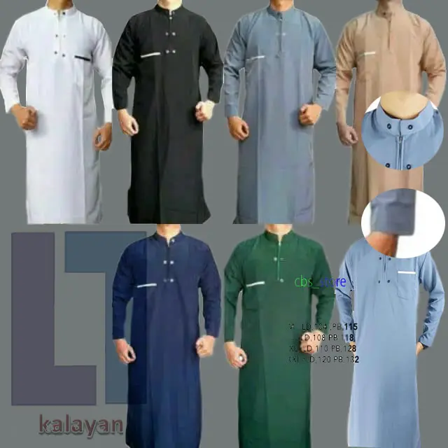 Cod Jubah Pria / Jubah Gamis Pria / Jubah Premium Muslim Polos Panjang Dewasa Putih Hitam Cokelat Navy