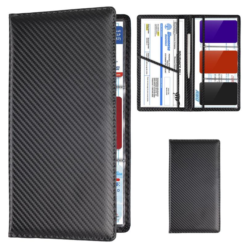 Car Registration & Insurance Card Holder, Vehicle License Document Compartment Card Holder, Interior Car Accessories for Women Men Teens, Men Gifts 0