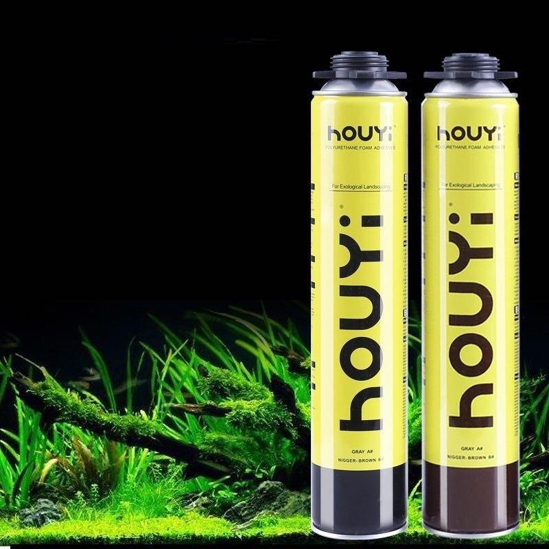 1 chai Keo bọt nở Foam Houyi màu đen tạo hình bố cục Hồ bán cạn Hồ Thuỷ sinh tặng kèm vòi