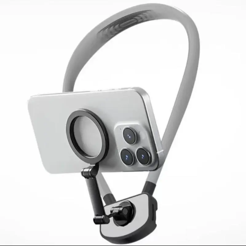 Magnetic Neck Hanging Phone Holder, Durable & Multifunctional Neck Hanging Phone Mount, Phone Accessories for Live Streaming, Cycling, Fishing & Road Video Blog