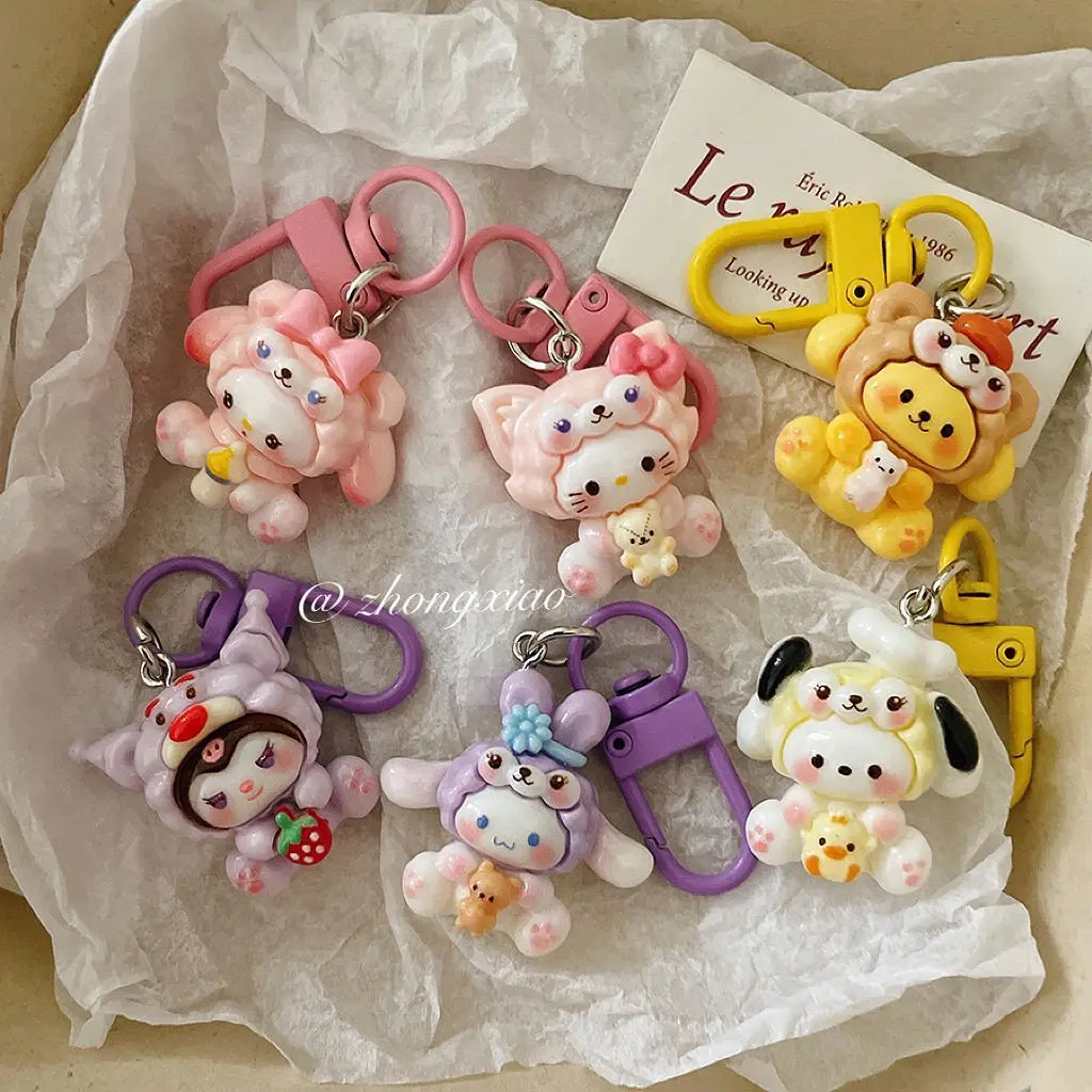 Dây Chuyền Chìa Khóa Hoạt Hình Sanrio, Mặt Dây Chuyền Dễ Thương, Thích Hợp Cho Học Sinh, Phụ Kiện Cặp Sách, Đồ Trang Trí Túi, Quà Tặng Bạn Gái, Mới Cho Năm 2025