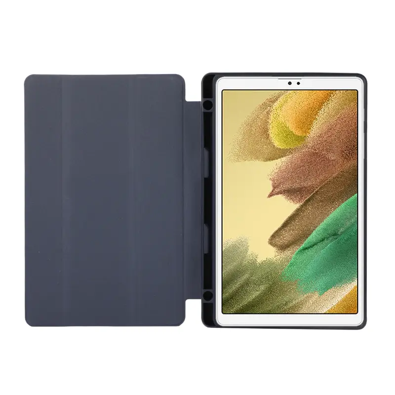 Bao da máy tính bảng lật PU, dành cho Samsung Galaxy Tab A7 Lite 8.7 inch SM-T227, SM-T220, T225, T220, T225, Bao gồm bút cảm ứng, chất liệu da PU, màu đen, được gửi cùng với máy tính bảng 4