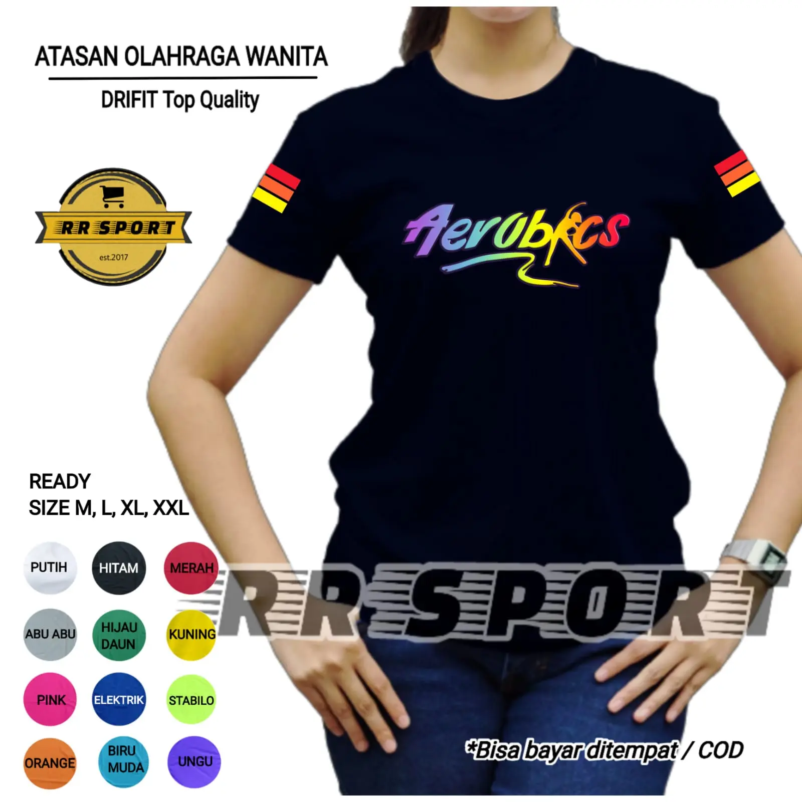 Baju senam baju olahraga wanita baju zumba baju aerobic baju yoga atasan senam kaos atasan senam kaos senam lengan pendek obic 01