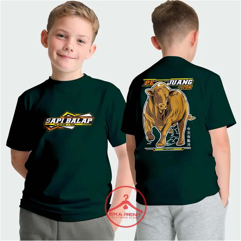 Kaos Anak Umur 1-13 Tahun Peternak Sapi Pejuang 1 Ton Limosin Lengan Pendek 7