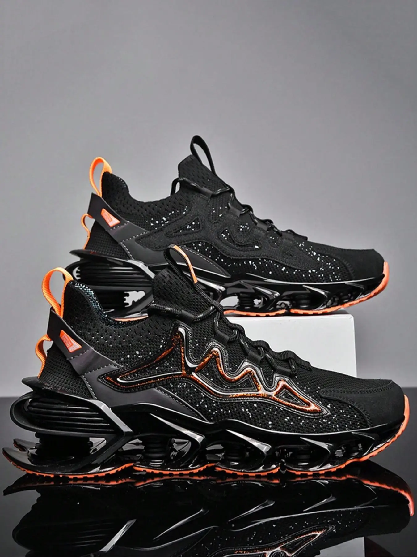 Men's Fashionable Patchwork High Top Sneakers, Casual Comfortable Breathable Sports Running Shoes, Male All-match Round Toe Chunky Sneakers for Daily Life