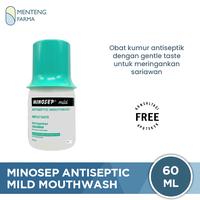 Gambar Minosep Mild Antiseptic Mouthwash 60 mL - Antiseptik Kumur untuk Gusi Bengkak, Sariawan, dan Plak dari Menteng Farma Kota Administrasi Jakarta Pusat 1 Tokopedia