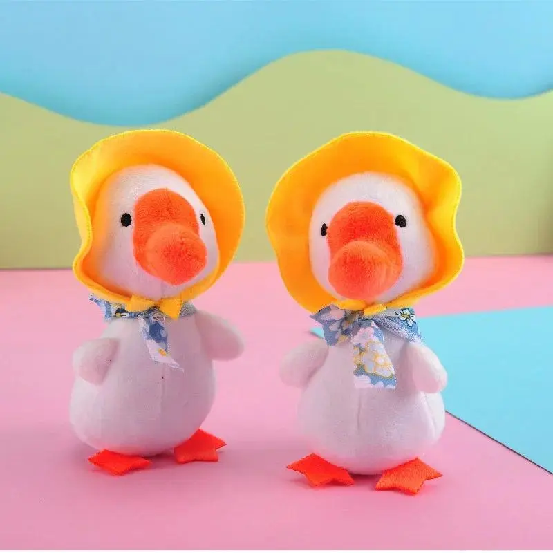 15CM Cute Pastoral White Goose Cartoon Keychain Plush Doll Bag Pendant Toy