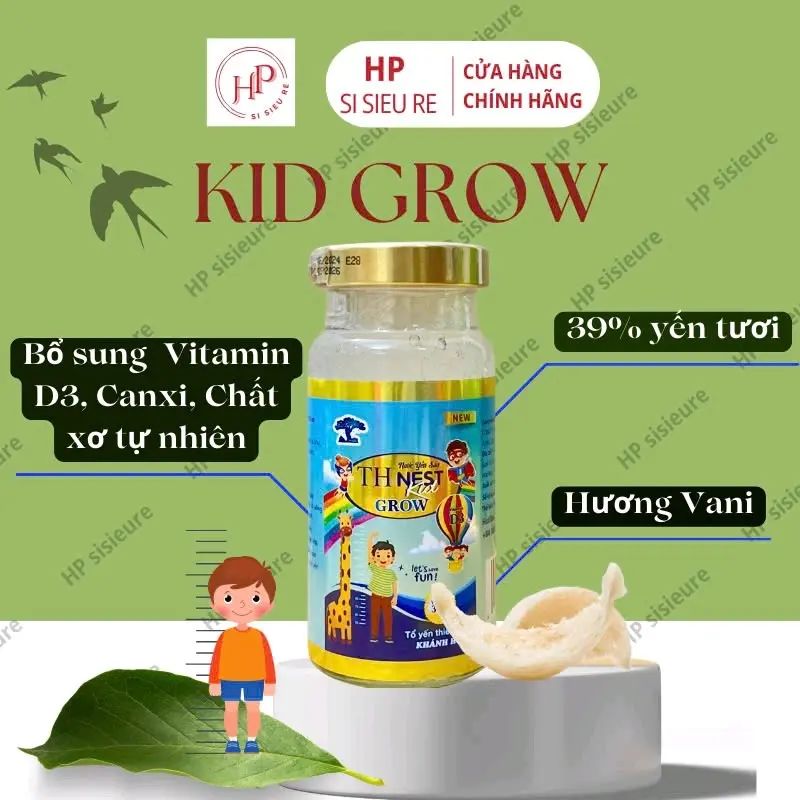 [Combo 10] THnest Kid Grow 39% yến tươi, bổ sung men vi sinh,vitamin. hổ trợ sức khỏe.