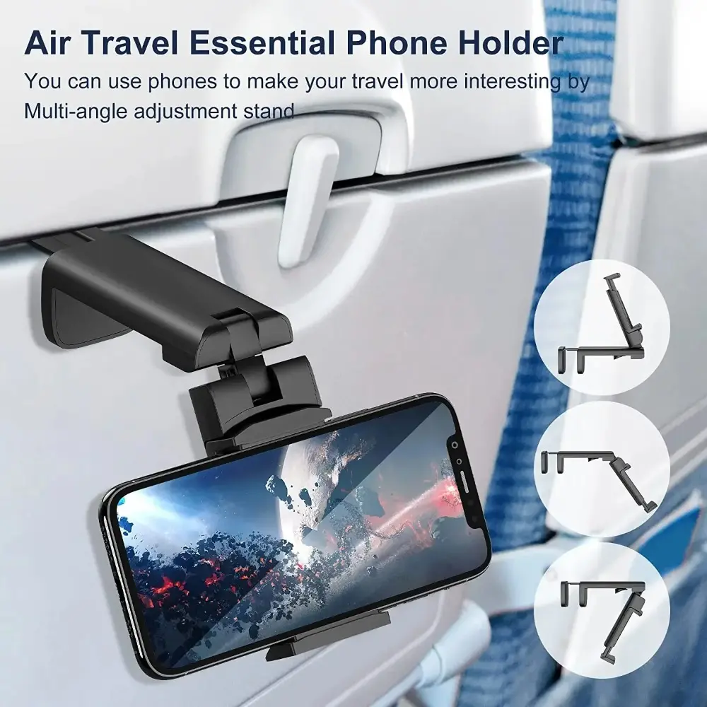 Simple and Sturdy Mobile Phone Holder, Portable Travel Phone Holder, Flight Seat, Office Desk, Selfie Holder, 360 ° Rotatable Foldable Lazy Person Holder